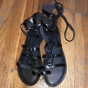 American Eagle Black Gladiator Studded Sandal